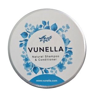 Vunella Natural Shampoo and Conditioner Bar Travel Tin Round Silver Aluminum